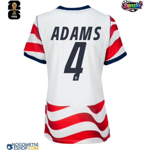 Ženski Nogometni dresi Združene države Tyler Adams #4 Domači SP 2026 Kratek Rokav